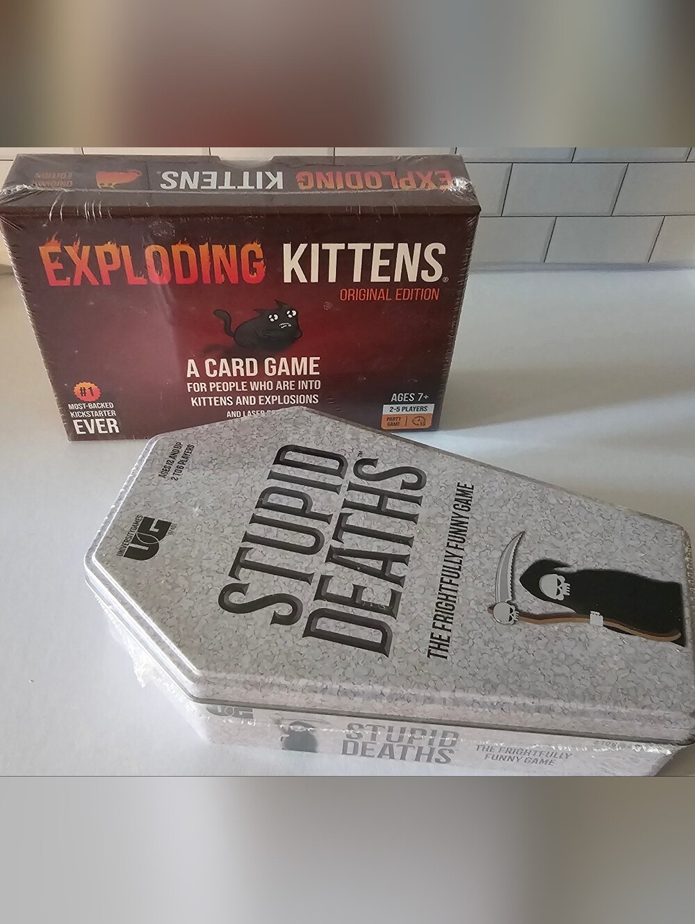 Game Bundle Lot of 4 | Exploding Kittens, Stupid Deaths, Worst-Case Scenario etc